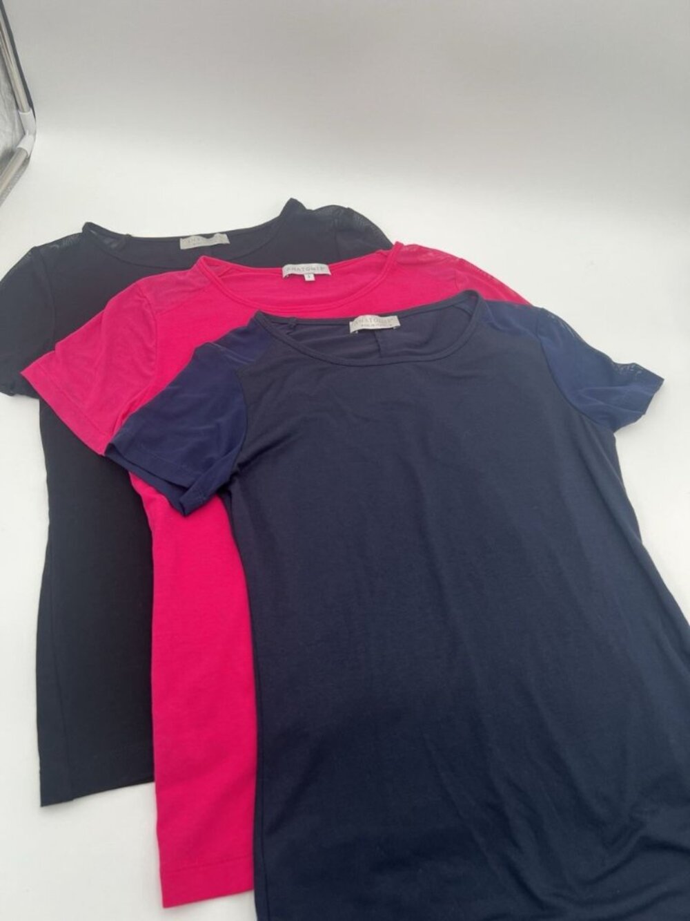 Anatomie Melissa Tee Bundle 3 Small Navy Black Hot Pink Mesh Sleeve Travel Tops - Picture 3 of 11